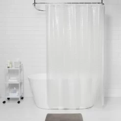 Cubic Shower Curtain Clear - Room Essentials™: PEVA Bathroom Liner, Molded, PVC-Free, Waterproof -Target GUEST ef3e4307 4f57 4758 8ef9 c00daac12830