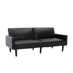 Faux Leather Futon Sofa With Arms Black - Room Essentials™ -Target GUEST f1f3fcb5 ce41 494a 876b 4460d36bd7d7
