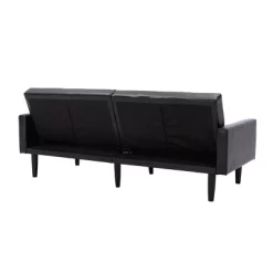 Faux Leather Futon Sofa With Arms Black - Room Essentials™ -Target GUEST fc7d055a 313d 47c6 b0f0 b13d401eb9fe