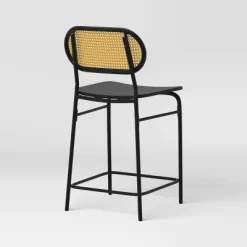 Set Of 2 24" Woven Back Metal Counter Height Barstool Black - Room Essentials™ -Target GUEST fd1197ca 732d 42a7 8b6e 9c033aa54e97