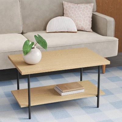 Wood And Metal Coffee Table With Storage Shelf - Room Essentials™ 1 Wood And Metal Coffee Table With Storage Shelf - Room Essentials™