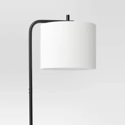 Floor Lamp With Table Natural Wood - Room Essentials™: ETL Listed, Linen Shade, Metal Body, 60" Height -Target GUEST ff42556a 7e60 4efa 9df8 0f14b541b076